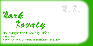 mark kovaly business card